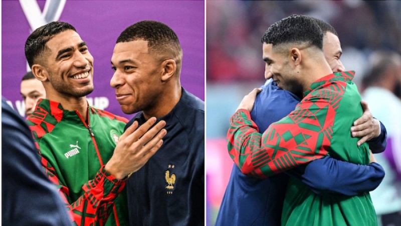 হাকিমিকে জড়িয়ে ধরে এমবাপ্পের সান্ত্বনা