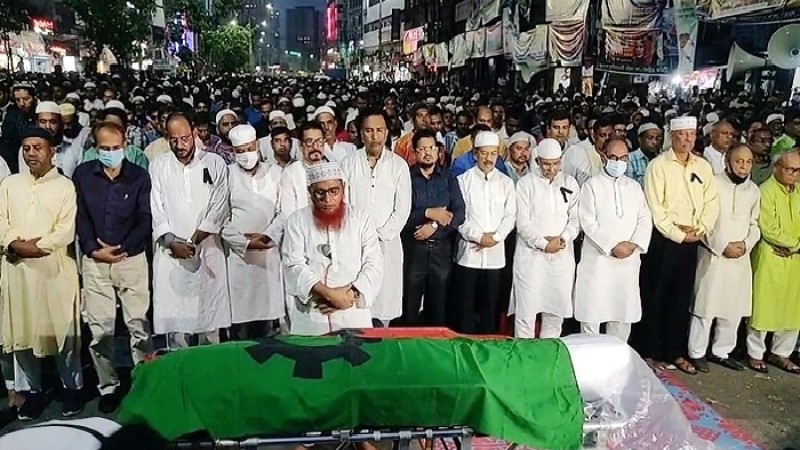 বিএনপি কার্যালয়ের সামনে শাওনের প্রথম জানাজা সম্পন্ন