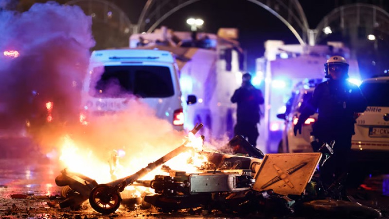 মরক্কোর বিপক্ষে ম্যাচ হারের পর বেলজিয়ামে দাঙ্গা