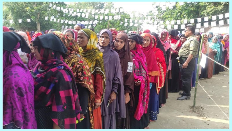 টাঙ্গাইলের চার ইউপিতে ইভিএমে ভোট গ্রহণ চলছে