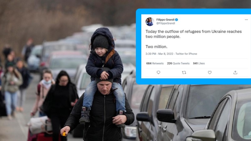 ২০ লাখ মানুষ ইউক্রেন ছেড়েছে: জাতিসংঘ