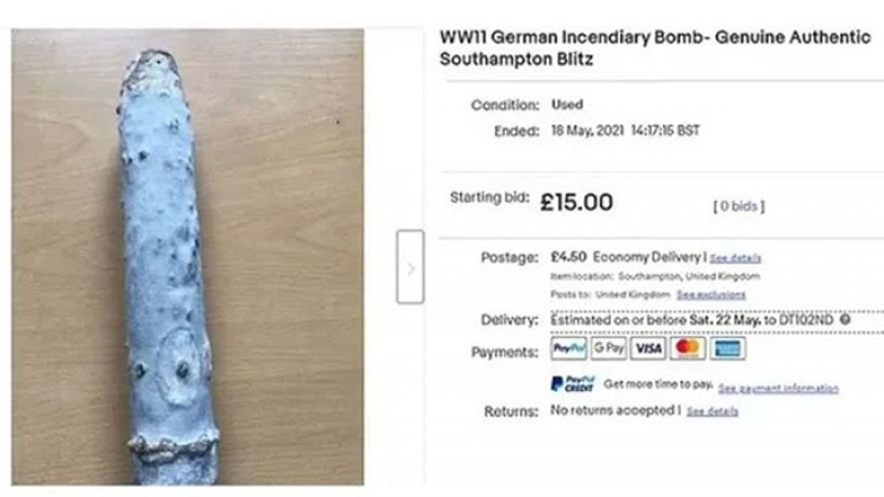 দ্বিতীয় বিশ্বযুদ্ধের তাজা বোমার দাম ১৫ পাউন্ড!