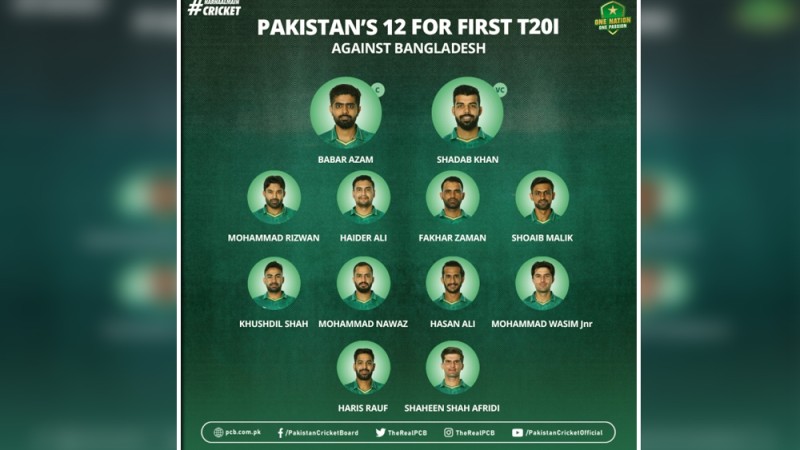 টি-টোয়েন্টিরর জন্য দল ঘোষণা করেছে পাকিস্তান