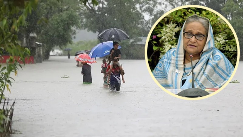 বন্যাকবলিত সিলেটে পৌঁছেছেন প্রধানমন্ত্রী