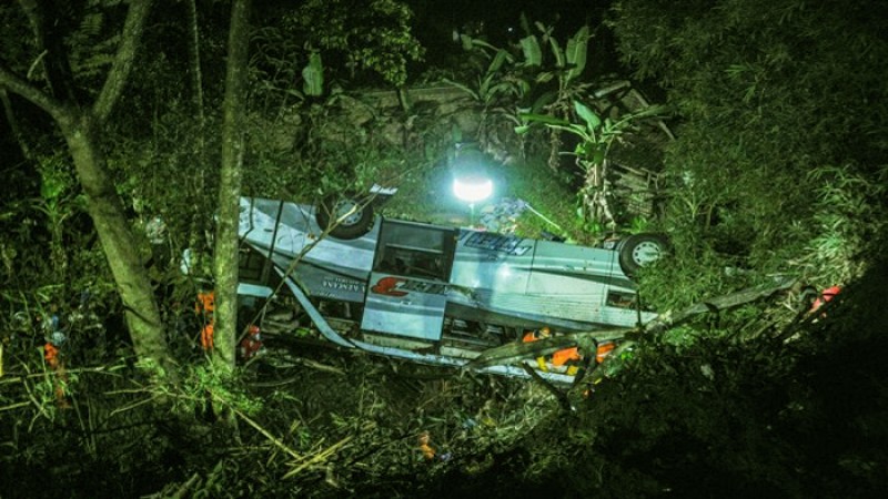 বাস নিয়ন্ত্রণ হারিয়ে খাদে পড়ে ২৭ জন নিহত