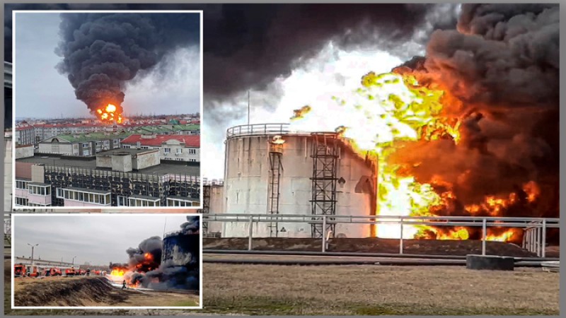 রাশিয়ার তেল-ডিপোতে ইউক্রেনের বিমান হামলা