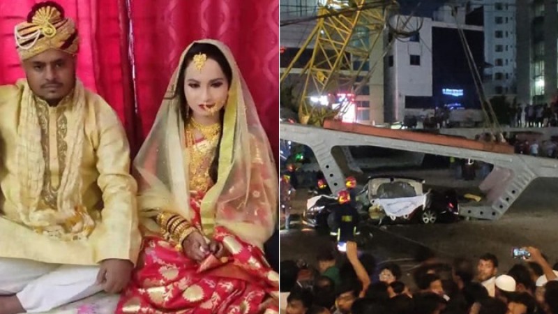 ক্ষণে ক্ষণে কেঁদে উঠছেন বেঁচে যাওয়া নবদম্পতি